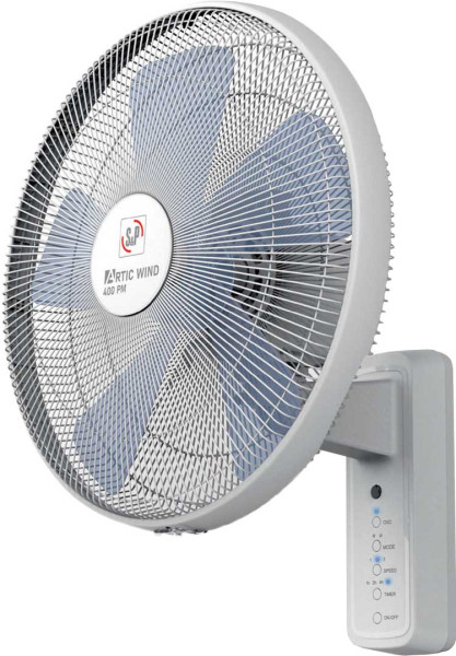 Ventilador de pared SP Artic Wind400PRC, 5 aspas, 40 cm, 55W, blanco